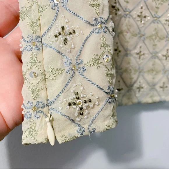 Talbots Cream Patterned Blouse - Picture 6 of 7